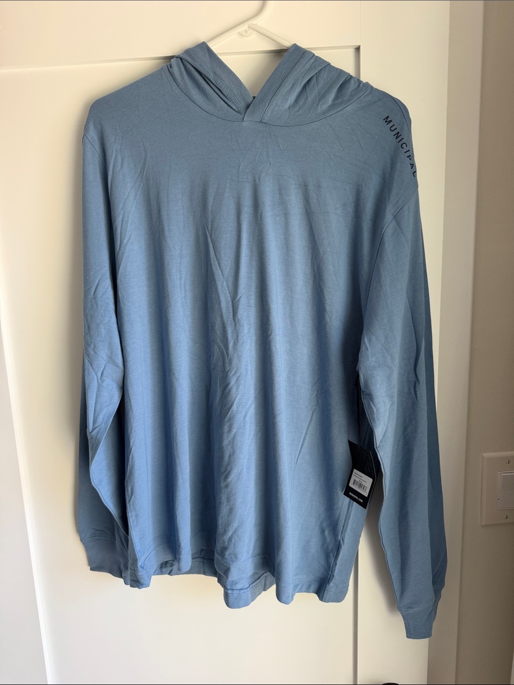Light Blue Men's Hooded Long-Sleeve Shirt
